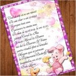 Invitatie botez, Model IC1 , Porcusorul Piglet, Format A5 - imagine 2
