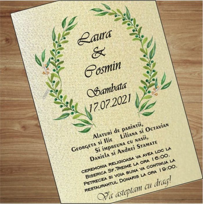 Invitatie Nunta, Model IC8, 16x11cm - imagine 2