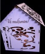 Cutie Dar Miri, Lemn, Alb, 30x35cm, CDN004 - imagine 2