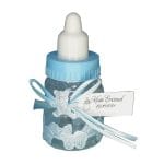 Marturie botez, Biberon, Personalizata, Plastic, 9x4 cm, Albastru