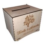 Cutie Dar, Copac, Nunta, Botez, Lemn, 25x30cm, CDU003