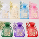 Marturie botez, Personalizata, Model Carucior Copil, Lemn, 7x7 cm, MB018 - imagine 2