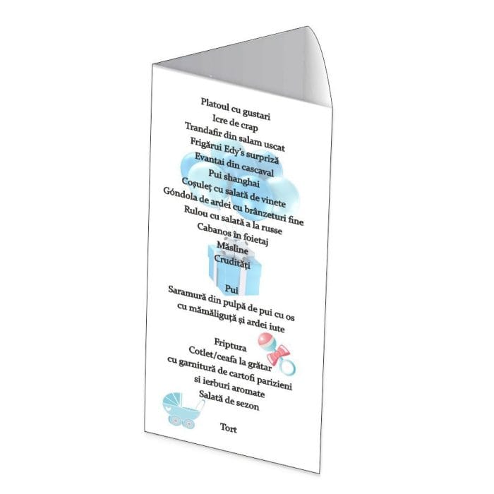 Meniu de masa, Botez, Model MB3, Carton - imagine 3