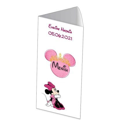 Meniu de masa, Botez, Model MB5, Minnie Mouse, Carton