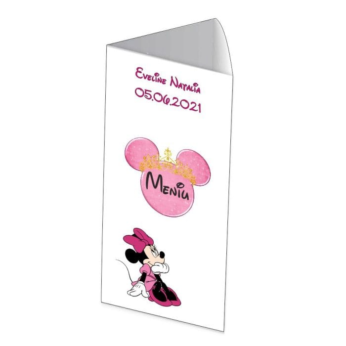 Meniu de masa, Botez, Model MB5, Minnie Mouse, Carton - imagine 1