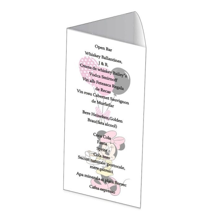 Meniu de masa, Botez, Model MB5, Minnie Mouse, Carton - imagine 2