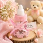 Marturie botez, Biberon, Personalizata, Plastic, 9x4 cm, Roz - imagine 2