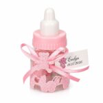 Marturie botez, Biberon, Personalizata, Plastic, 9x4 cm, Roz