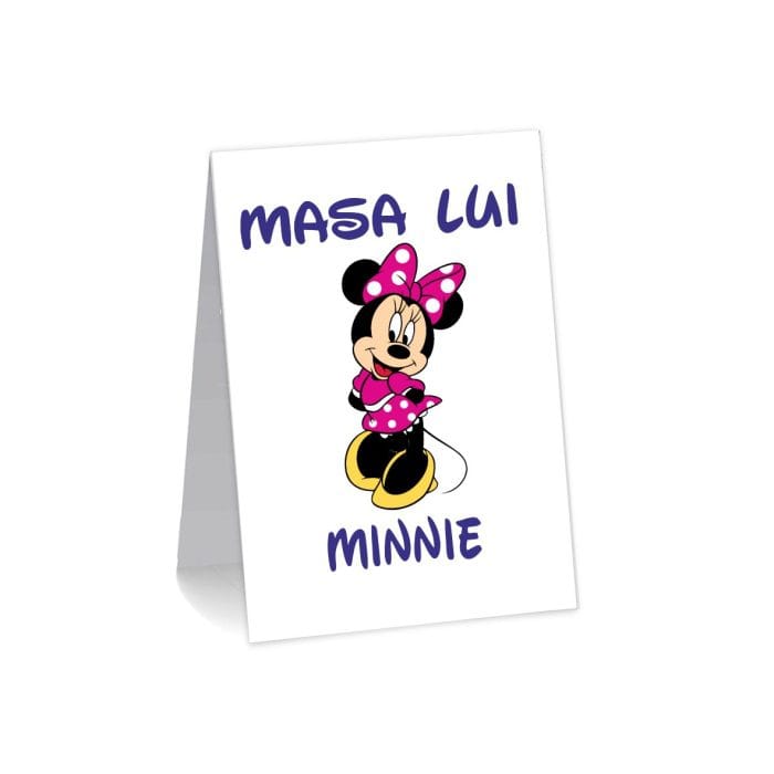 Numar de masa, Botez, Model NRB16, Minnie Mouse, Carton - imagine 1