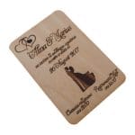 Invitatie Nunta, Model miri, Lemn, 15x10cm, INL003