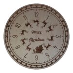 Ceas Craciun Personalizat, Lemn, 40cm, CCR002 - imagine 2