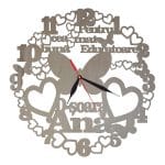 Ceas Personalizat Educatoare, Lemn, 40 cm, CS002