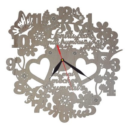 Ceas Personalizat Sora Cumnat, Lemn, 40 cm, CSC002