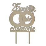 Topper Aniversar, Model TA014, Lemn, 15 cm