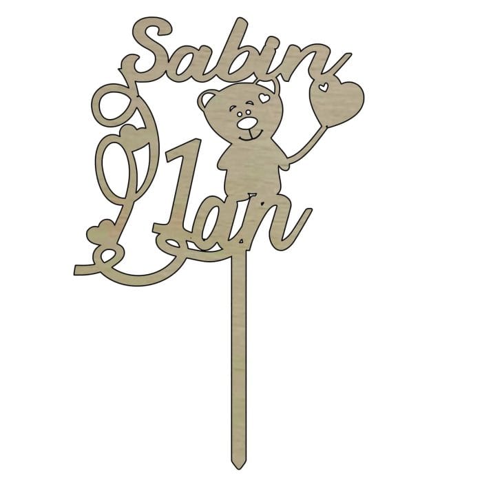Topper Aniversar, Model TA016, Lemn, 15 cm - imagine 1