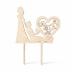 Topper de Nunta, Model TN001, Lemn, 15 cm