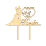 Topper de Nunta, Model TN009, Lemn, 15 cm