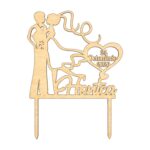 Topper de Nunta, Model TN025, Lemn, 15 cm