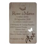 Invitatie Nunta, Model verighete 2, Lemn, 15x10cm, INL002