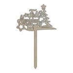 Topper de Craciun/Anul Nou, Model TC003, Lemn, 10-15 cm
