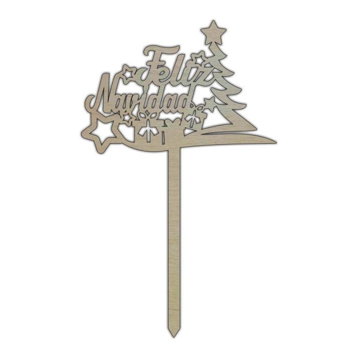 Topper de Craciun/Anul Nou, Model TC003, Lemn, 10-15 cm - imagine 1
