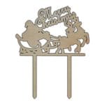 Topper de Craciun/Anul Nou, Model TC010, Lemn, 15 cm