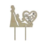 Topper de Nunta, Model TN001, Lemn, 15 cm