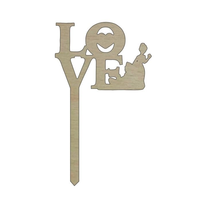 Topper de Nunta, Model TN002, Lemn, 15 cm - imagine 1