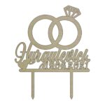 Topper de Nunta, Model TN010, Lemn, 15 cm