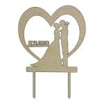 Topper de Nunta, Model TN011, Lemn, 15 cm