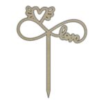 Topper Lemn Ziua Indragostitilor 15 Cm Tv008