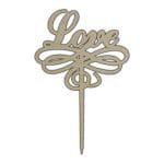 Topper de Valentine’s Day, Model TV014, Lemn, 10-15 cm