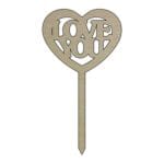 Topper de Valentine’s Day, Model TV017, Lemn, 10 cm
