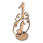 Numar de masa, Nunta, Miri, Lemn, 19cm, NRL004 - imagine 3