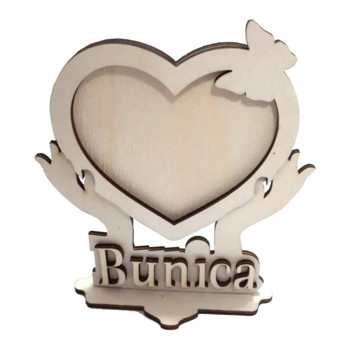 Rama foto, Blank, Bunica, Lemn, 15x14cm, RFM004 - imagine 1
