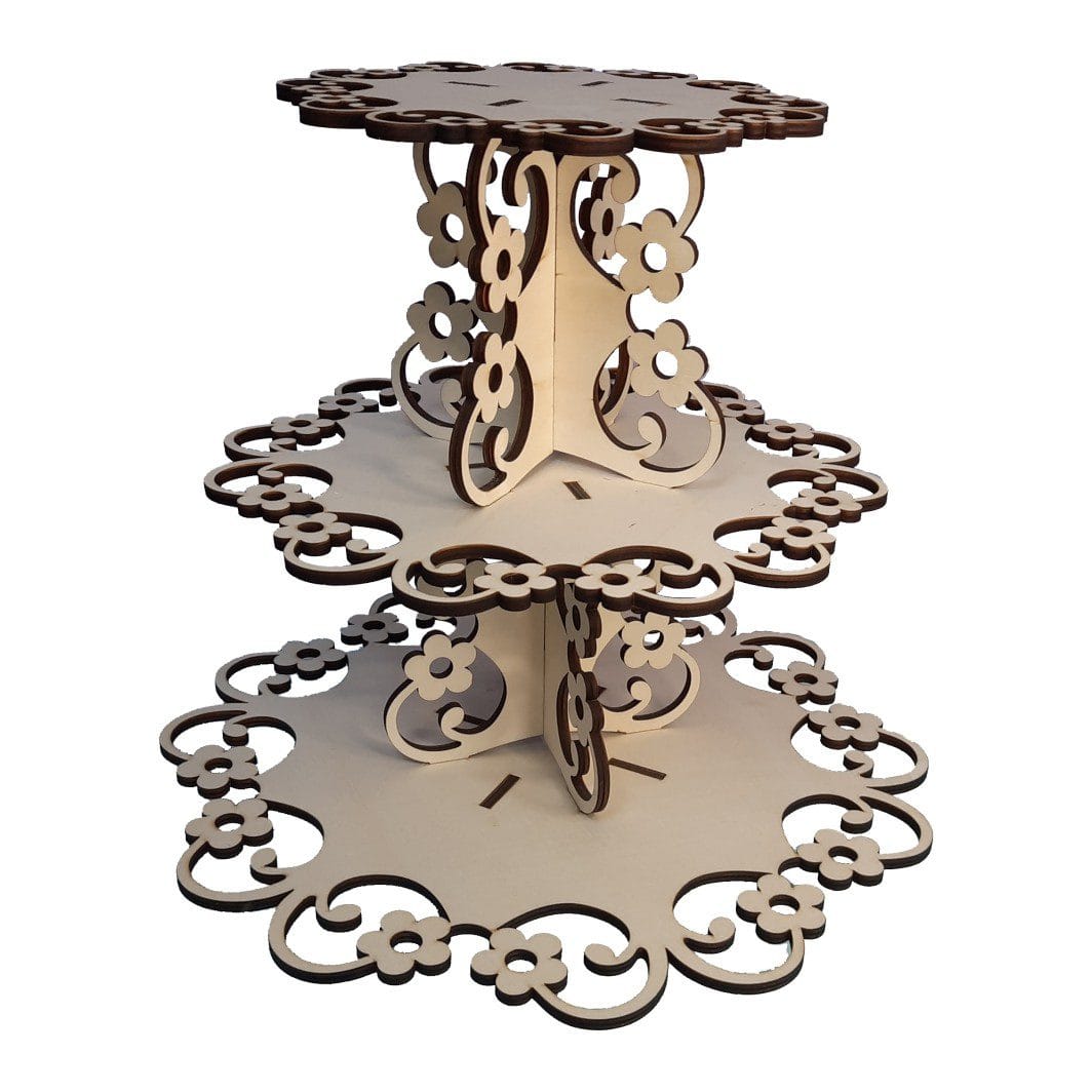 51,,,, Suport, Platou Candy Bar, Lemn, 3 Etaje - imagine 1