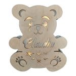 Lampa Veghe, Ursulet, Personalizata, Lemn Natur LV12 - imagine 4