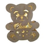 Lampa Veghe, Ursulet, Personalizata, Lemn Natur LV12 - imagine 3