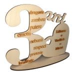 Cifra Aniversara, Personalizata, Lemn, 25x20cm, DCA001 - imagine 3