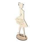 Decoratiune, Cerere Domnisoara Onoare, Personalizata, Lemn, Alb, 20x8cm, DCCDO001 - imagine 2