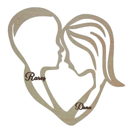 Decoratiune Cadou, Familie, Personalizata, Lemn Natur, 40cm, DCFAM001