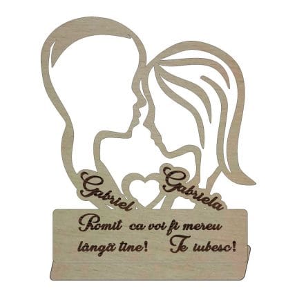 Decoratiune Cadou, Personalizata, Familie, Lemn Natur, 40cm, DCFAM007