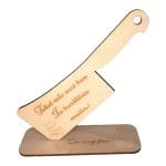 Decoratiune Cadou, Nasi, Tip Cutit Bucatarie, Lemn Natur, 18x16cm, DCNS002