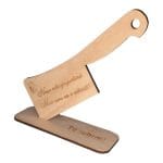 Decoratiune Cadou, Nasi, Tip Cutit Bucatarie, Lemn Natur, 18x16cm, DCNS003 - imagine 3