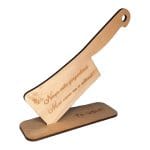 Decoratiune Cadou, Nasi, Tip Cutit Bucatarie, Lemn Natur, 18x16cm, DCNS003 - imagine 2