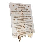 Decoratiune Cadou, Personalizata, Nasi Botez, Lemn, Alb, 26x19cm, DCNS004 - imagine 2