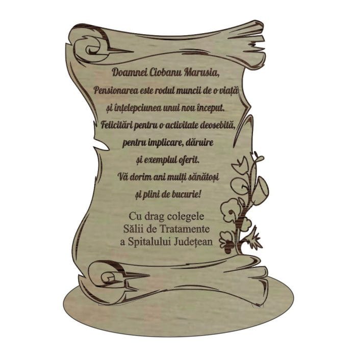 Decoratiune Cadou, Pensionare, Lemn, 21x14cm, DCPNS003 - imagine 1