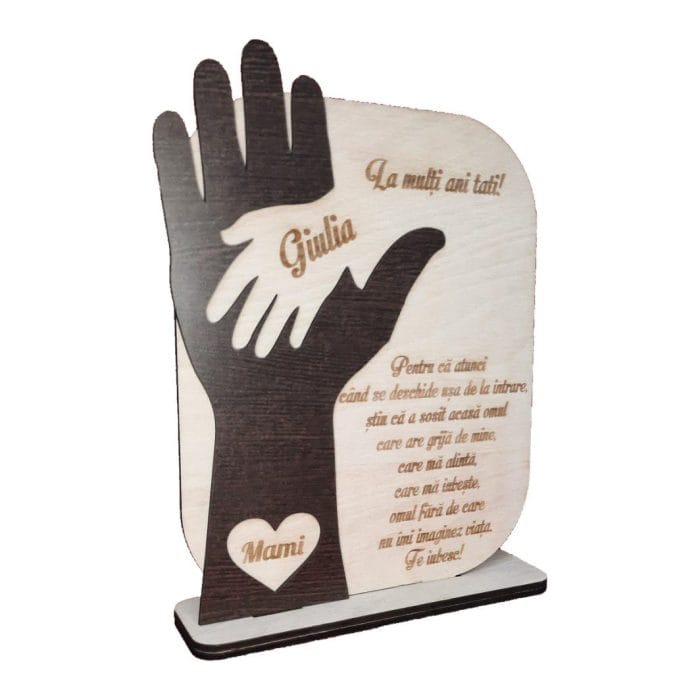 Decoratiune Cadou, Tata, Personalizata, Lemn, DCTS003 - imagine 2