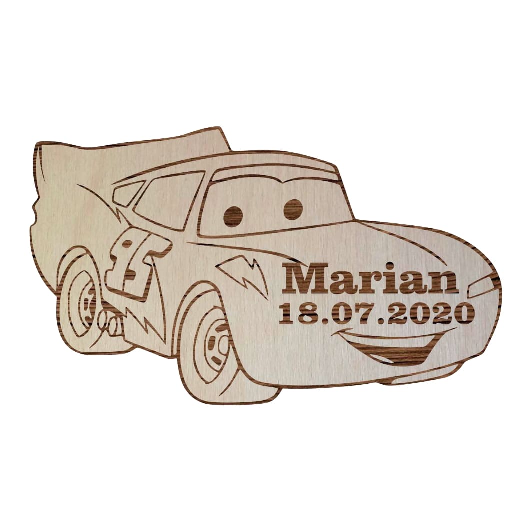MB003 Marturie botez, Personalizata, Model Cars, Lemn, 7x4 cm, MB003 - imagine 1