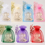 Marturie botez, Personalizata, Model Elefant, Lemn, 5x5 cm, MB013 - imagine 2
